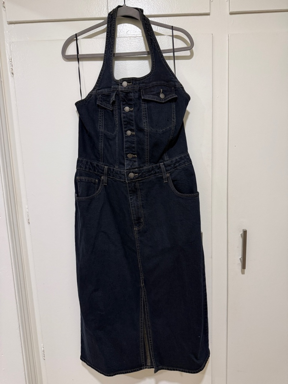 Universal Thread Black Denim Halter Midi Dress